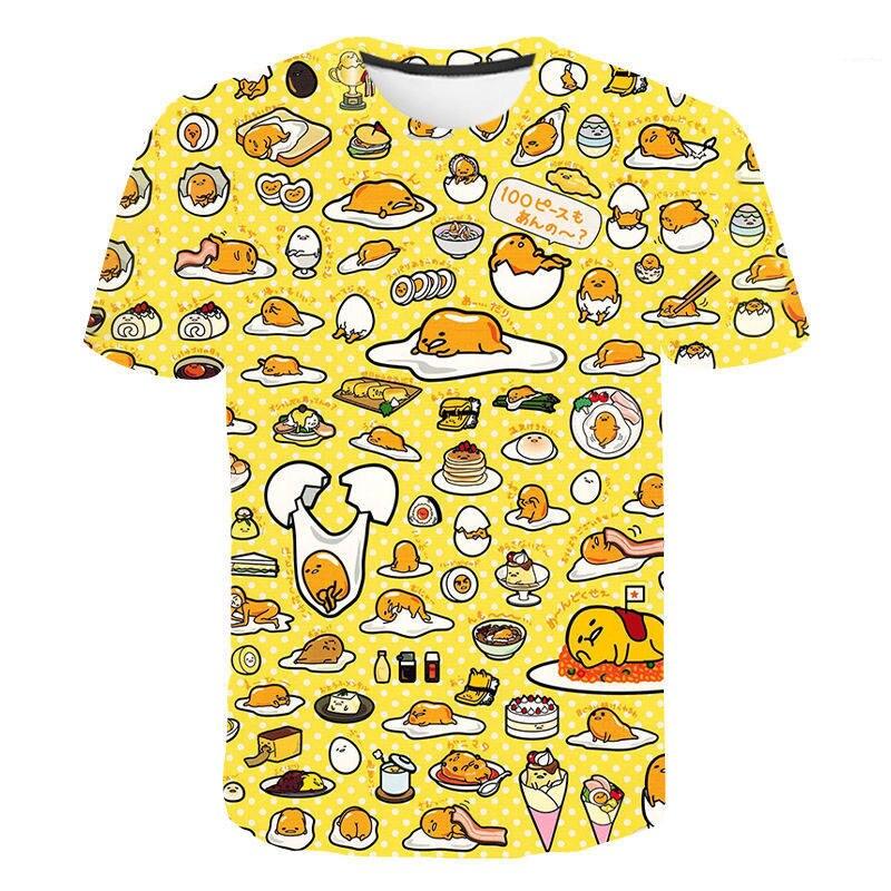 Gudetama print Funny T Shirt Men Women Children Lazy Egg Yolk Funny Cartoon Anime Streetwear Tops Tee Boy Girl 3D Print T-shirt