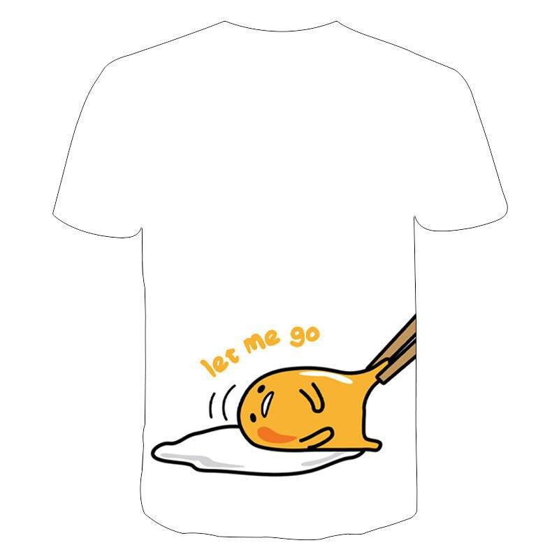 Gudetama print Funny T Shirt Men Women Children Lazy Egg Yolk Funny Cartoon Anime Streetwear Tops Tee Boy Girl 3D Print T-shirt