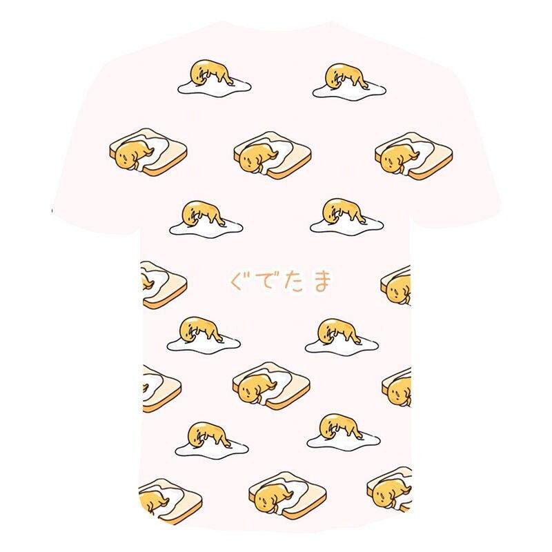 Gudetama print Funny T Shirt Men Women Children Lazy Egg Yolk Funny Cartoon Anime Streetwear Tops Tee Boy Girl 3D Print T-shirt