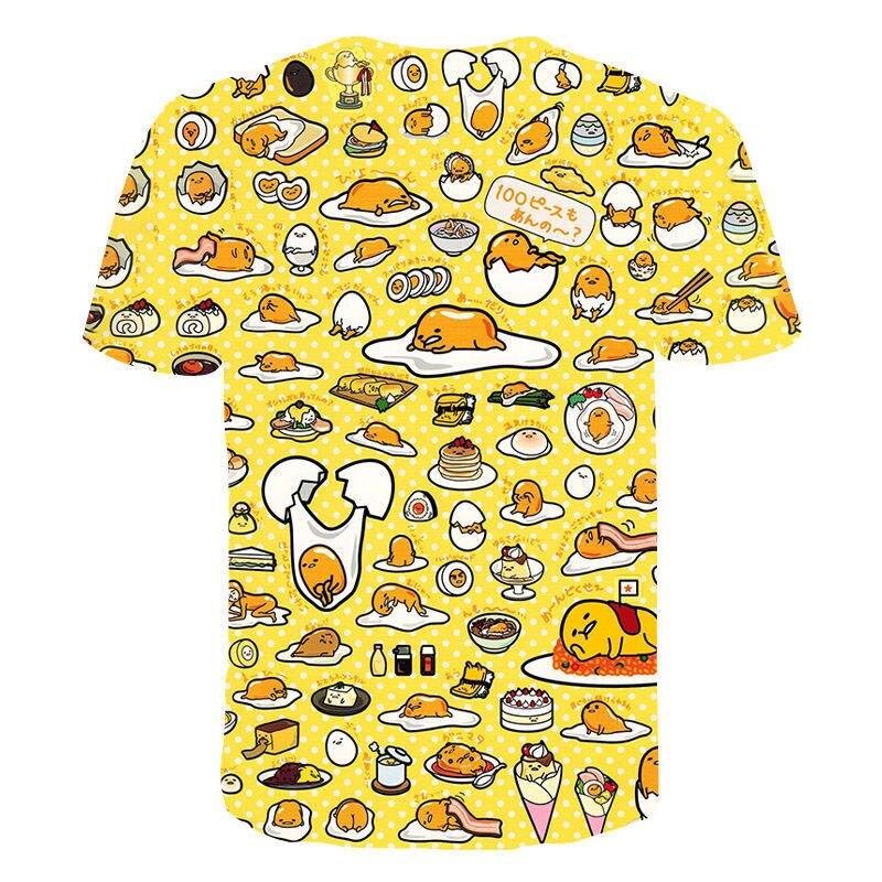 Gudetama print Funny T Shirt Men Women Children Lazy Egg Yolk Funny Cartoon Anime Streetwear Tops Tee Boy Girl 3D Print T-shirt