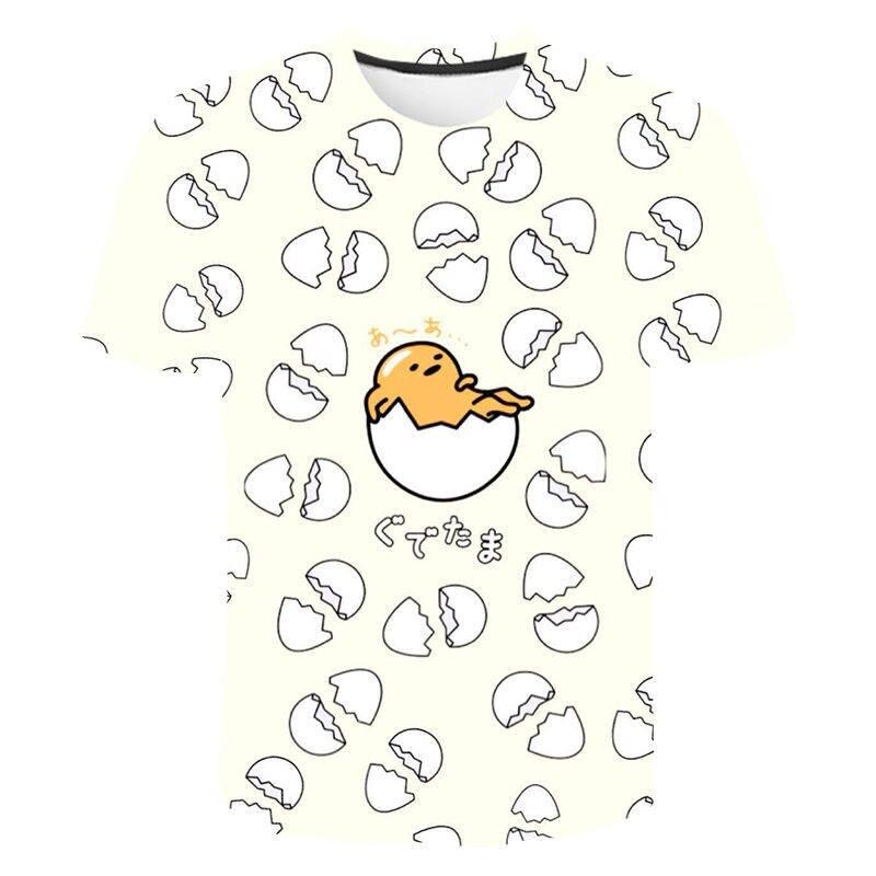 Gudetama print Funny T Shirt Men Women Children Lazy Egg Yolk Funny Cartoon Anime Streetwear Tops Tee Boy Girl 3D Print T-shirt