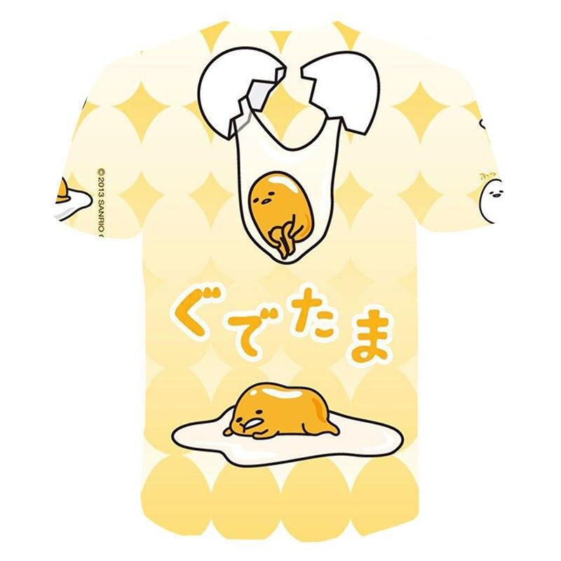 Gudetama print Funny T Shirt Men Women Children Lazy Egg Yolk Funny Cartoon Anime Streetwear Tops Tee Boy Girl 3D Print T-shirt