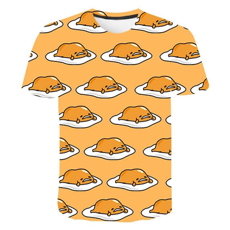 Gudetama print Funny T Shirt Men Women Children Lazy Egg Yolk Funny Cartoon Anime Streetwear Tops Tee Boy Girl 3D Print T-shirt