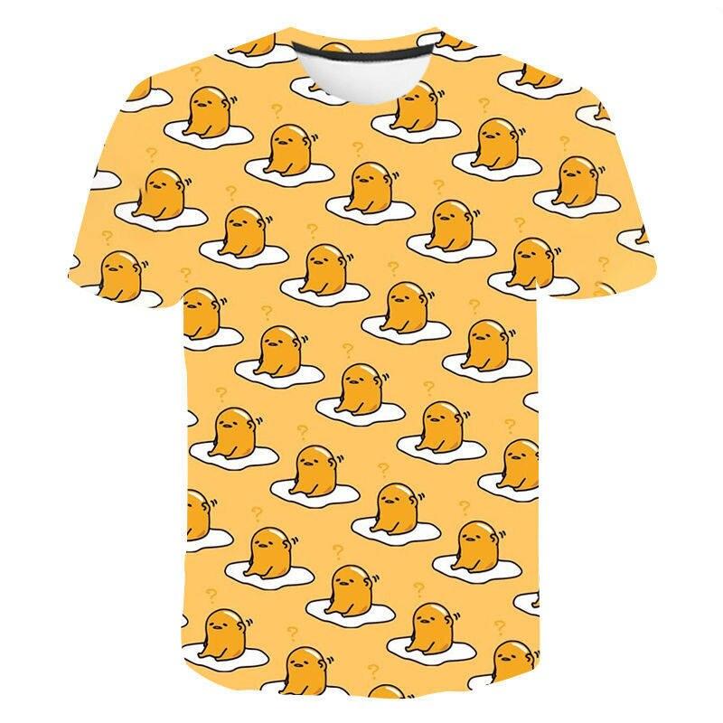 Gudetama print Funny T Shirt Men Women Children Lazy Egg Yolk Funny Cartoon Anime Streetwear Tops Tee Boy Girl 3D Print T-shirt