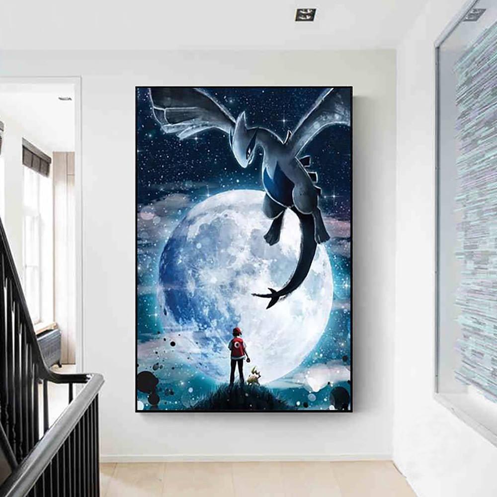 Pokemon Cartoon Painting Canvas Wall Art Decoration Poster