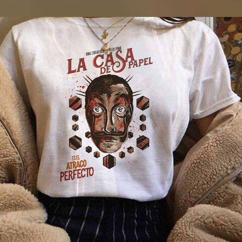 Money Heist Harajuku Funny Cartoon T Shirt Women La Casa De Papel Graphic T-shirt Bella Ciao 90s T-shirt Hip Hop Top Tees Female