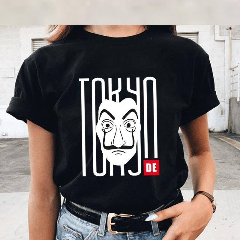 Money Heist Harajuku Funny Cartoon T Shirt Women La Casa De Papel Graphic T-shirt Bella Ciao 90s T-shirt Hip Hop Top Tees Female