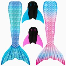 Mermaid Tails With Monofin Swimsuit Costume For Girls Mermaid Tails With Monofin Swimsuit Costume For Girls