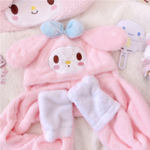 Cartoon My Melody Cinnamoroll Kuromi Kawaii Coral Fleece Scarf Gloves Hat