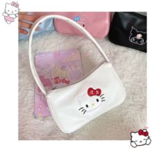 Cartoon Hello-kitty Wild Women PU Kawaii Leather Shoulder Underarm Bag