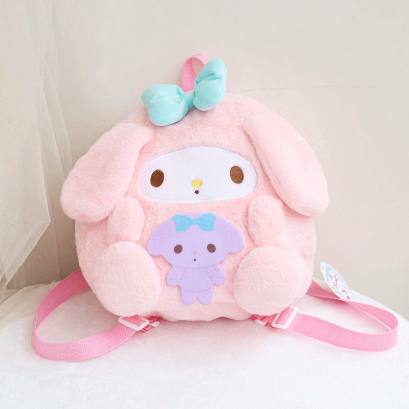 Kawaii Cartoon Big Sanrio My Melody Plush Backpack - Kawaiimerch.com