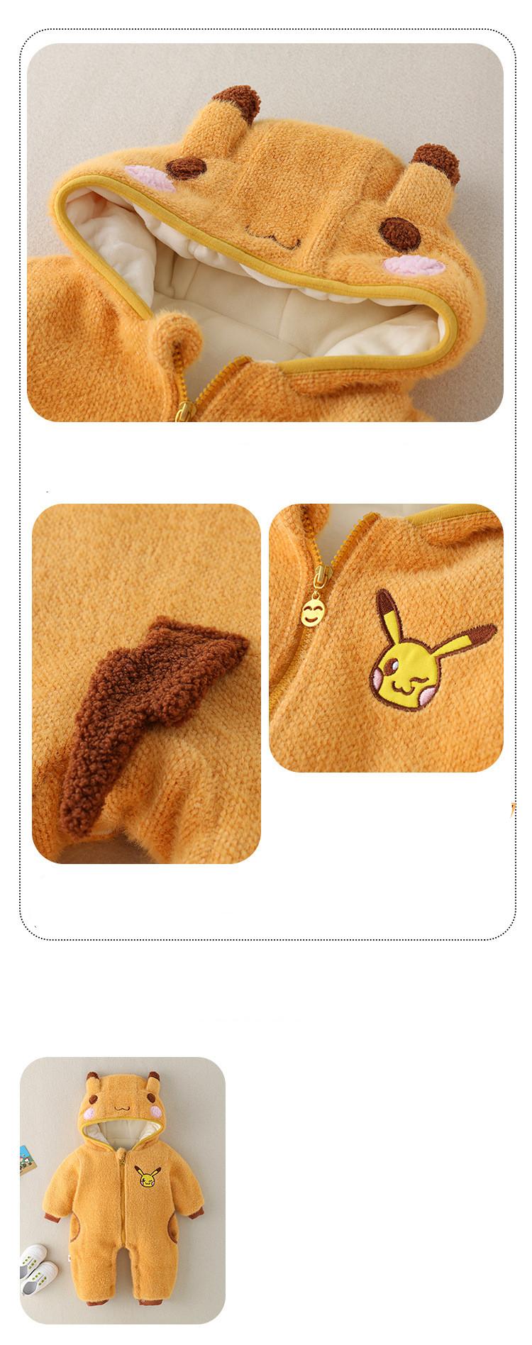 Anime Pikachu Baby Winter Clothes Kawaii Hooded Cosplay Costume