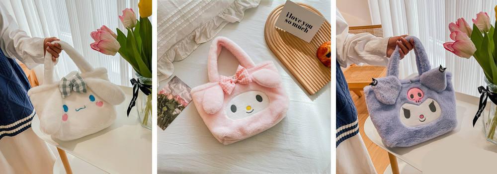 Anime Cinnamoroll Sanrio Kawaii Plush Backpack And Handbag