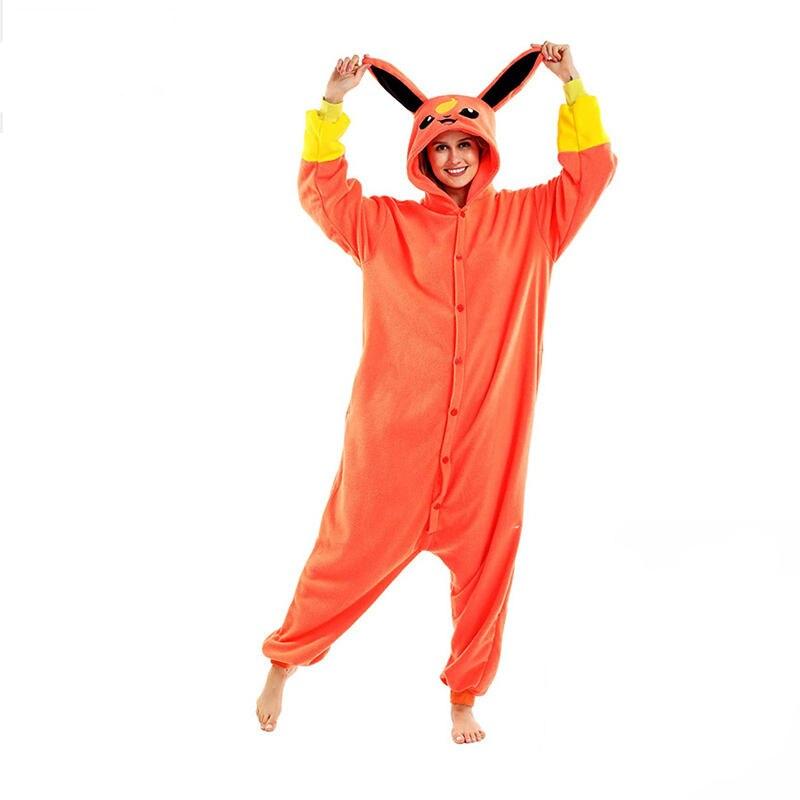 Flareon Pokemon Onesie Kigurumi Cosplay Costume For Adults