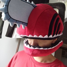 Anime Chainsaw Man Plush Pochita Denji Kawaii Cosplay Headgear Helmet