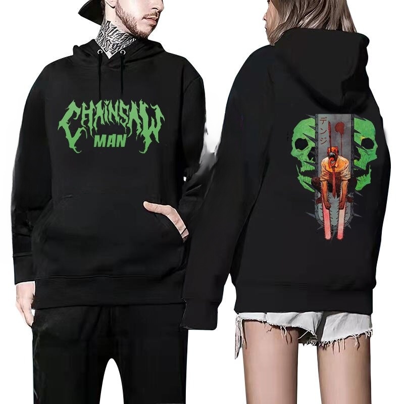 Anime Chainsaw Man Kawaii Streetwear Long Sleeve Sweatshirts
