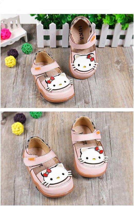Cartoon Hello Kitty Girls Velcro Single Kawaii Shoes