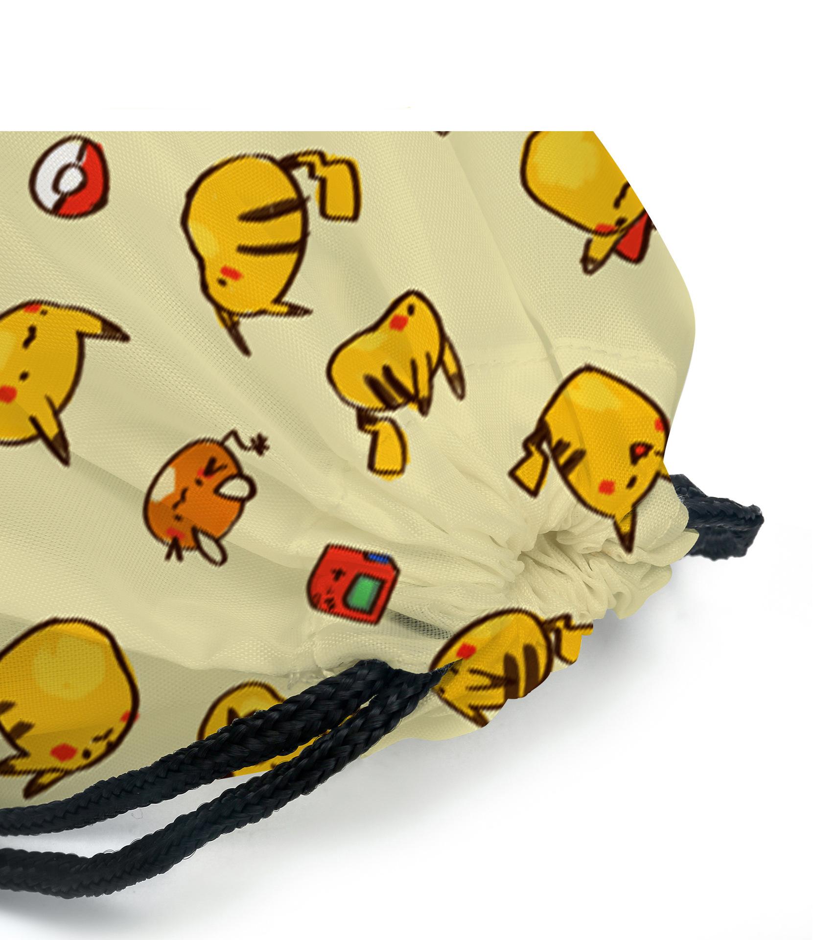 Cartoon Pokemon Pikachu Printed Drawstring Kawaii Bag