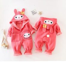 Anime My Melody Plush Baby Kawaii Jumpsuits for Men and Women Baby 2022 Sanrioes Anime My Melody Plush Baby Jumpsuits for Men and Women Baby Kawaii Newborn Clothing Romper Clothes Birthday Gifts