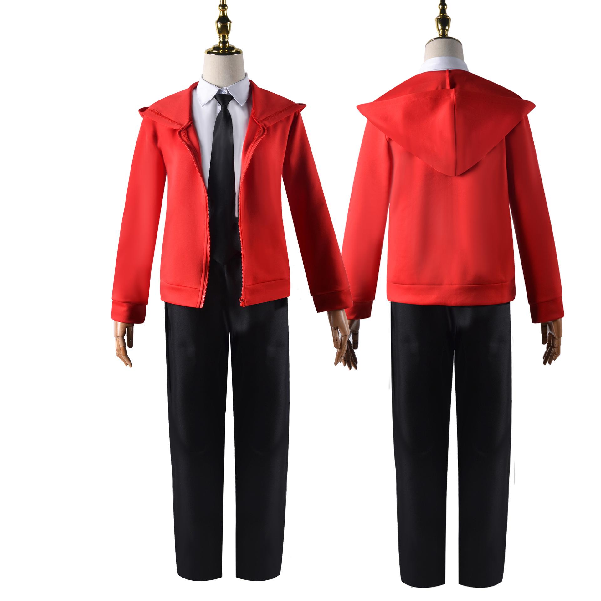 Anime Chainsaw Man Power Cosplay Full Set Red Jacket Shirt Headwear Kawaii Cosplay Wig
