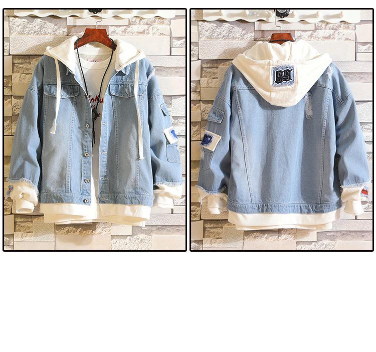 Anime Chainsaw Man Figure Statue Casual Men's Jacket Denim