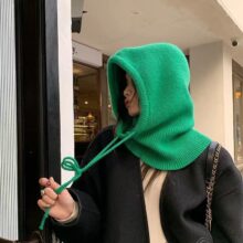 2022 New Winter Balaclava Hats Unisex Knitted Hooded Caps Outdoor Warmer Drawstring Hats One-Piece Neck Collar Beanies Cap 2022 New Winter Balaclava Hats Unisex Knitted Hooded Caps Outdoor Warmer Drawstring Hats One-Piece Neck Collar Beanies Cap