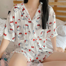 Cartoon Hello Kitty Kawaii Ultra Thin Milk Silk Pajamas Cartoon Hello Kitty Kawaii Ultra Thin Milk Silk Pajamas