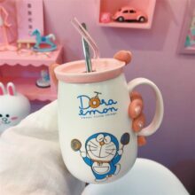 Cartoon Doraemon Kawaii Ceramic Straw Cup