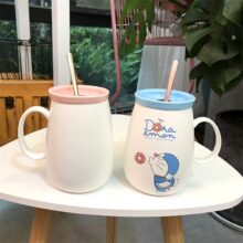 Cartoon Doraemon Kawaii Ceramic Straw Cup