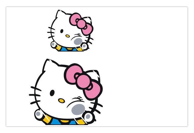 Cartoon Hello Kitty Hit The Glass Style Car Sticker