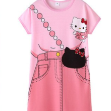 Cartoon Kawaii Hello Kitty Nightdress For Kids Cartoon Kawaii Hello Kitty Nightdress For Kids