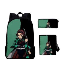 Demon Slayer Tanjiro Kamado Backpack With Lunch Bag And Pencil Case Demon Slayer Tanjiro Kamado Backpack With Lunch Bag And Pencil Case