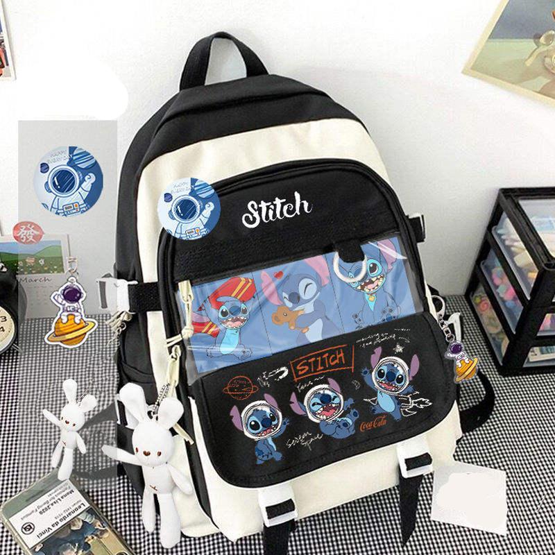 Disney Stitch Large-capacity Schoolbag Male and Female Students Interstellar Baby High School Student Backpack Cute Backpack