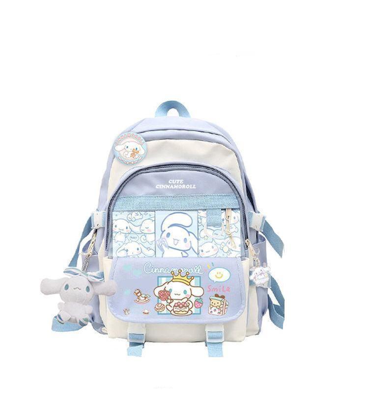 Sanrio Cinnamoroll Kawaii Backpack With Plush Pendant - KawaiiMerch.com