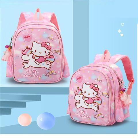 Hello Kitty Schoolbag Sanrio Kids Girls' School Backpack Cartoon Bag For Children 6-12 Kawaii Lovely Fashion Student Book Bags