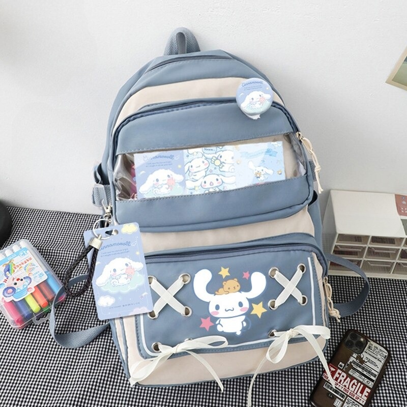 Kawaii Cartoon Sanrio Cinnamoroll Waterproof School Bag - KawaiiMerch.com