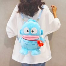 Sanrio Cartoon Hangyodon Kawaii Plush Backpack Sanrio Cartoon Hangyodon Kawaii Plush Backpack
