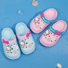 Sanrio Hello Kitty Children's Slippers Female Summer Indoor Non-slip Kawaii Summer Hole Shoes Bathing Cute Baby Cartoon Sandals Sanrio Hello Kitty Children's Slippers Female Summer Indoor Non-slip Kawaii Summer Hole Shoes Bathing Cute Baby Cartoon Sandals