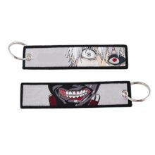 Anime Tokyo Ghoul Ken Kaneki Eyes And Teeth Kawaii Embroidered Key Tag Anime Tokyo Ghoul Ken Kaneki Eyes And Teeth Kawaii Embroidered Key Tag
