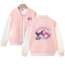 Sanrio Outerwear Kawaii Jacket for Girls Cute Cartoon Baseball Uniform New in Outerwears Kuromi Spring and Autumn New Tops Kids Sanrio Outerwear Kawaii Jacket for Girls Cute Cartoon Baseball Uniform New in Outerwears Kuromi Spring and Autumn New Tops Kids