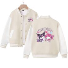Sanrio Outerwear Kawaii Jacket for Girls Cute Cartoon Baseball Uniform New in Outerwears Kuromi Spring and Autumn New Tops Kids Sanrio Outerwear Kawaii Jacket for Girls Cute Cartoon Baseball Uniform New in Outerwears Kuromi Spring and Autumn New Tops Kids