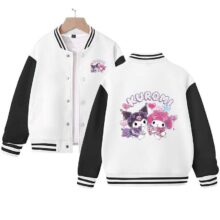 Sanrio Outerwear Kawaii Jacket for Girls Cute Cartoon Baseball Uniform New in Outerwears Kuromi Spring and Autumn New Tops Kids Sanrio Outerwear Kawaii Jacket for Girls Cute Cartoon Baseball Uniform New in Outerwears Kuromi Spring and Autumn New Tops Kids