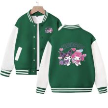 Sanrio Outerwear Kawaii Jacket for Girls Cute Cartoon Baseball Uniform New in Outerwears Kuromi Spring and Autumn New Tops Kids Sanrio Outerwear Kawaii Jacket for Girls Cute Cartoon Baseball Uniform New in Outerwears Kuromi Spring and Autumn New Tops Kids