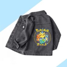 Anime Cartoon Pokemon Pikachu Printed Children’s Fashion Denim Jacket Cute Autumn Long Sleeved Coat Top Children’s Clothing Gift Anime Cartoon Pokemon Pikachu Printed Children's Fashion Denim Jacket Cute Autumn Long Sleeved Coat Top Children's Clothing Gift