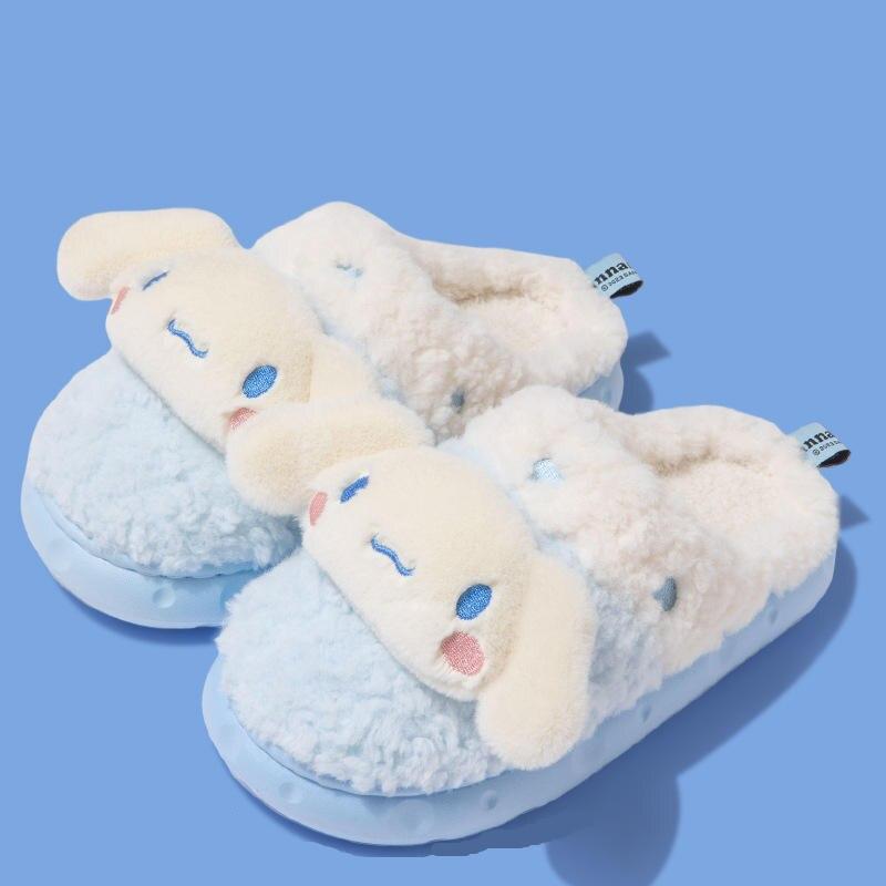 Kawaii Cartoon Cinnamoroll Soft Plush Shoes - KawaiiMerch.com