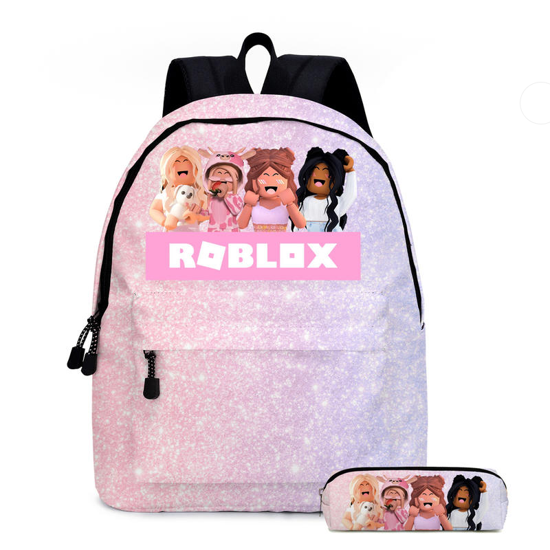 Kawaii Cartoon Roblox Backpack With Pencil Case