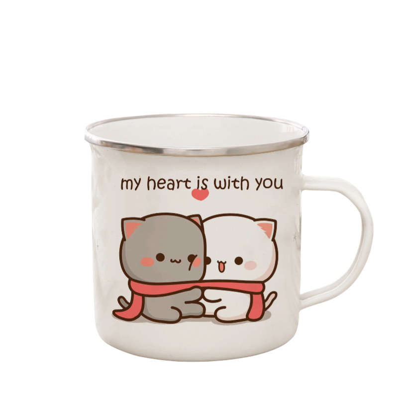 Kawaii Cartoon Mochi Peach And Goma Cup