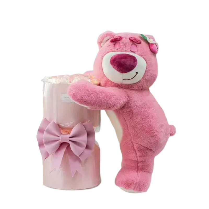 Kawaii Lotso Bear With Pink Rose Plush Toy Bouquet