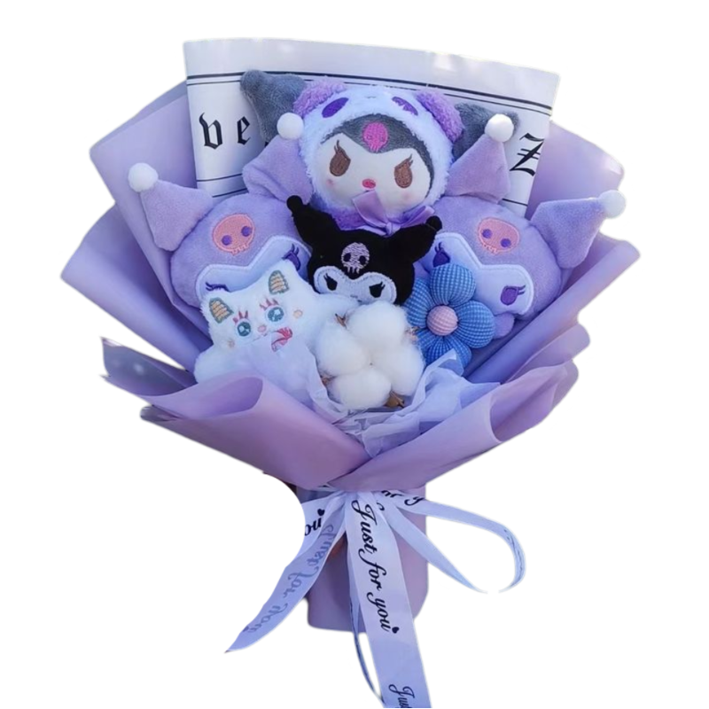 Kawaii Sanrio Kuromi Flowers Plush Toy Bouquet Kawaii Sanrio Kuromi Flowers Plush Toy Bouquet
