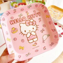 New Sanrio HelloKitty MyMelody Tableware Kawaii Anime Melamine Imitation Ceramic Kitchen Children’s Cake Plate Anti Shatter Tray New Sanrio HelloKitty MyMelody Tableware Kawaii Anime Melamine Imitation Ceramic Kitchen Children's Cake Plate Anti Shatter Tray